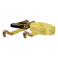 (image for) Cargo Strap With Ratchet, 27' x 2", Yellow, J Hook #83047