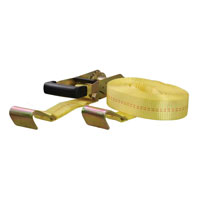 (image for) Cargo Strap With Ratchet, 27' x 2", Yellow, Flat Hook #83048