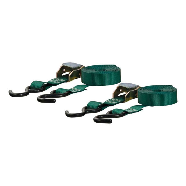 (image for) Cargo Strap With Cambuckle, 15' x 1", Dark Green, S Hook #83015