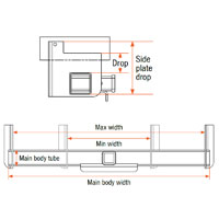 (image for) Universal Weld-On 2" Receiver Trailer Hitch 43" Width 3 1/8" Drop #15901