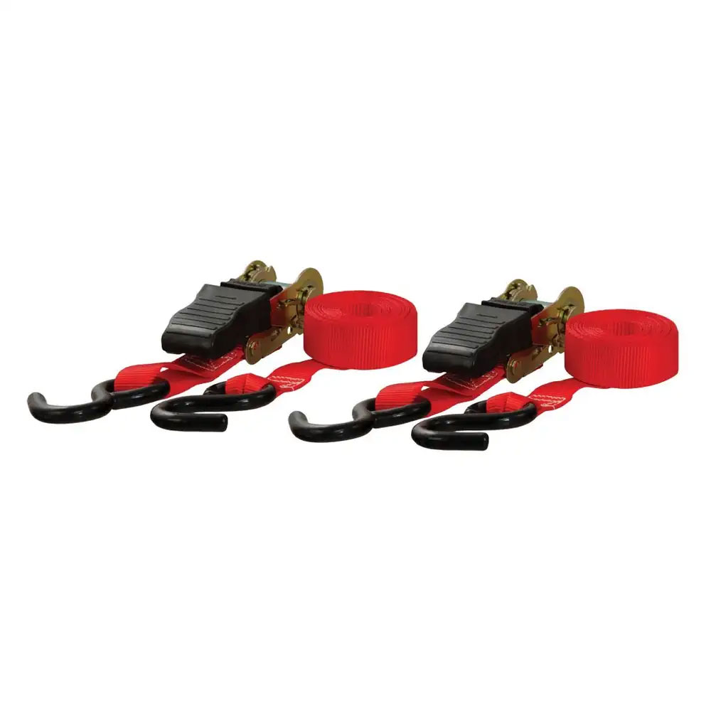 (image for) Cargo Strap With Ratchet, 10' x 1", Red, S Hook #83001 - Click Image to Close