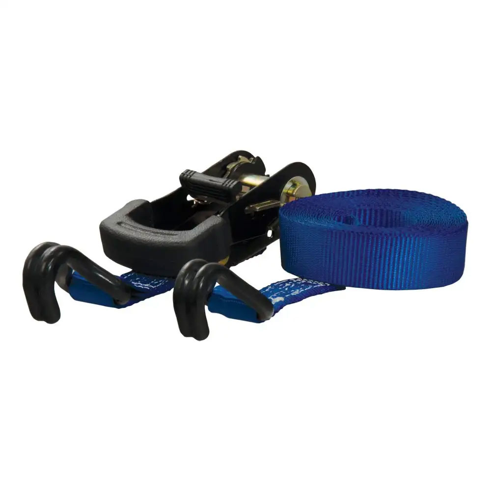 (image for) Cargo Strap With Ratchet, 16' x 1", Blue, J Hook #83019 - Click Image to Close
