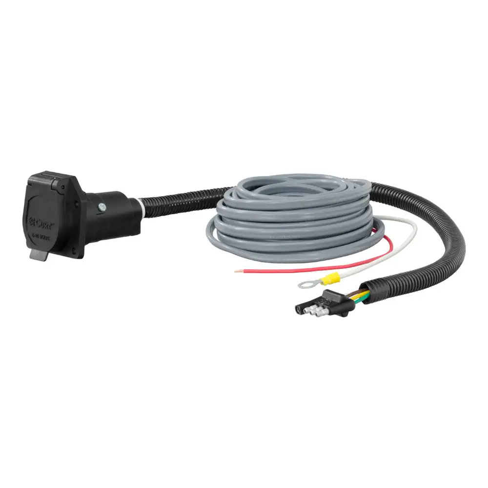 (image for) Electrical Adapter 4-Way Flat (Vehicle) to 7-Way RV Blade (Trailer) With Brake Controller Wiring #57186 - Click Image to Close