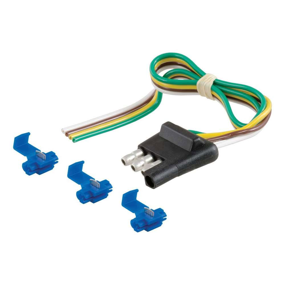 (image for) 4-Way Flat Trailer Connector Plug Kit 12" Wires #58033 - Click Image to Close