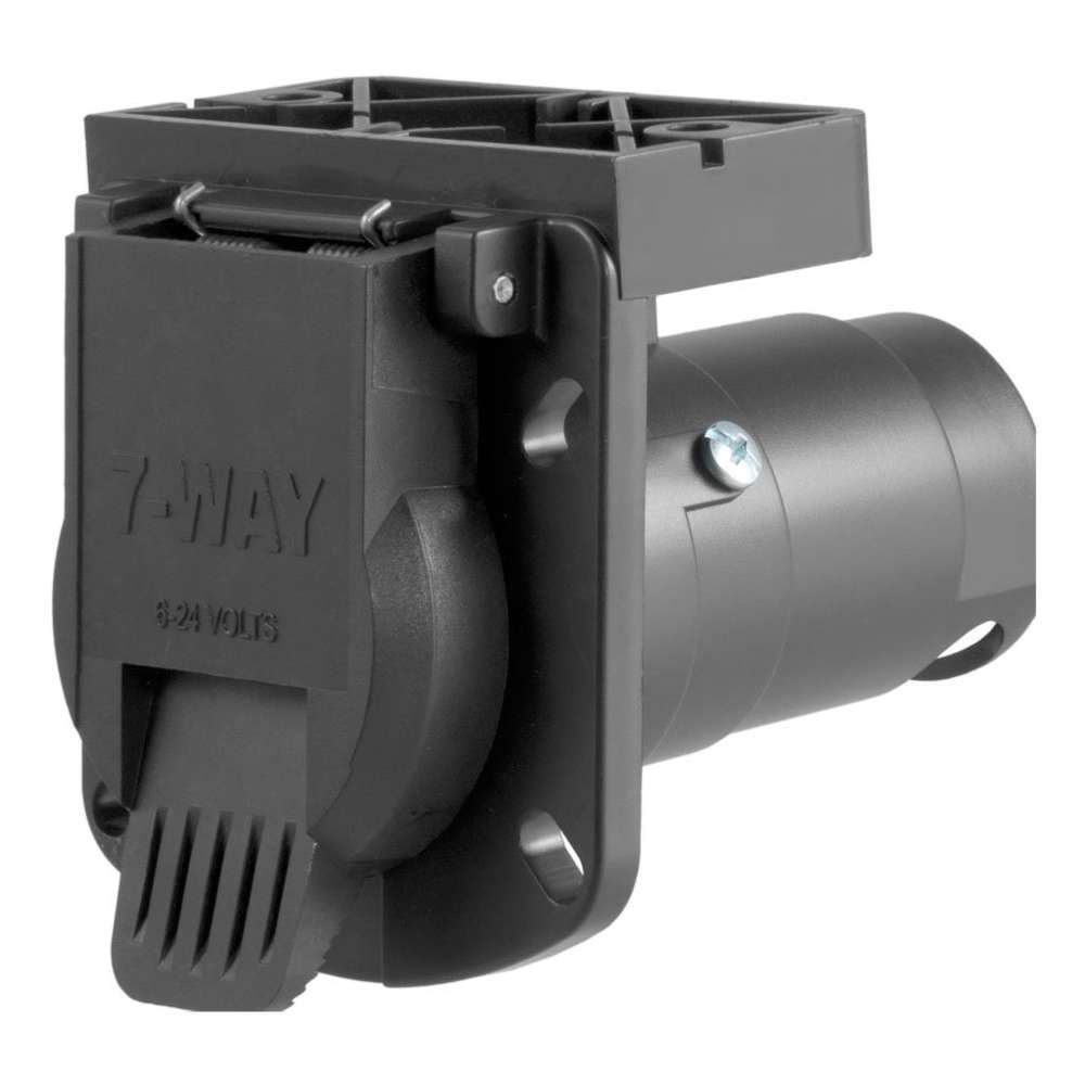 (image for) 7-Way RV Blade Vehicle Connector Socket With Bracket #58417 - Click Image to Close