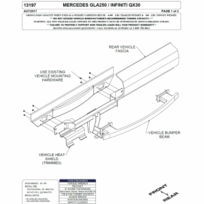 (image for) Infiniti QX30-2017-2019 2" Class 3 Receiver Trailer Hitch #13197 - Click Image to Close