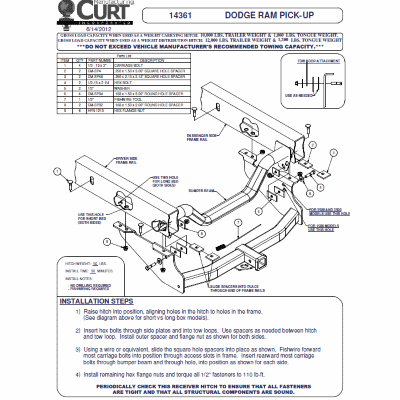 (image for) Ram 2500 2011-2024 2" Class 4 Receiver Trailer Hitch #14361 - Click Image to Close