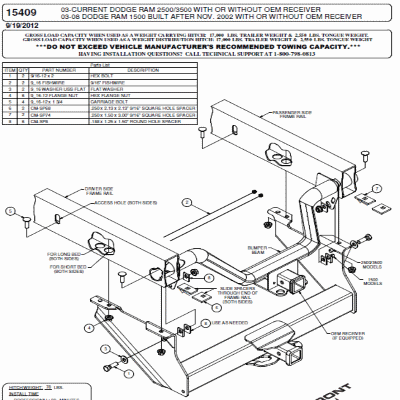 (image for) Ram 3500 2011-2013 2" Class 5 Trailer Hitch #15409 - Click Image to Close
