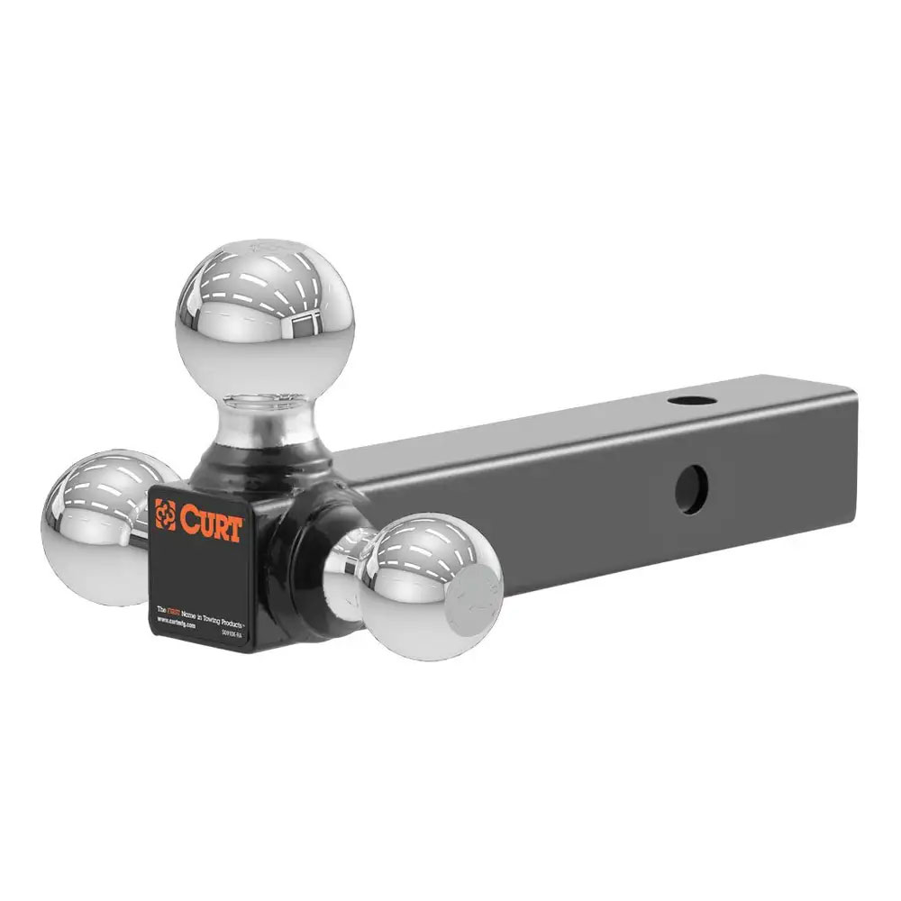 (image for) Multi-Ball Mount,5-10K, 2" Hollow Shank, 7" or 8 1/2" Long, 1 7/8", 2", 2 5/16" 3 Chrome Balls #45001 - Click Image to Close