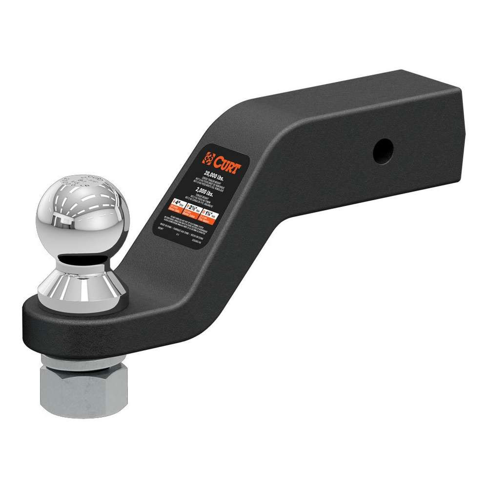 (image for) Loaded Ball Mount, 20K, 2.5" Shank, 4" Drop, Steel, 2 5/16" Ball #45372 - Click Image to Close