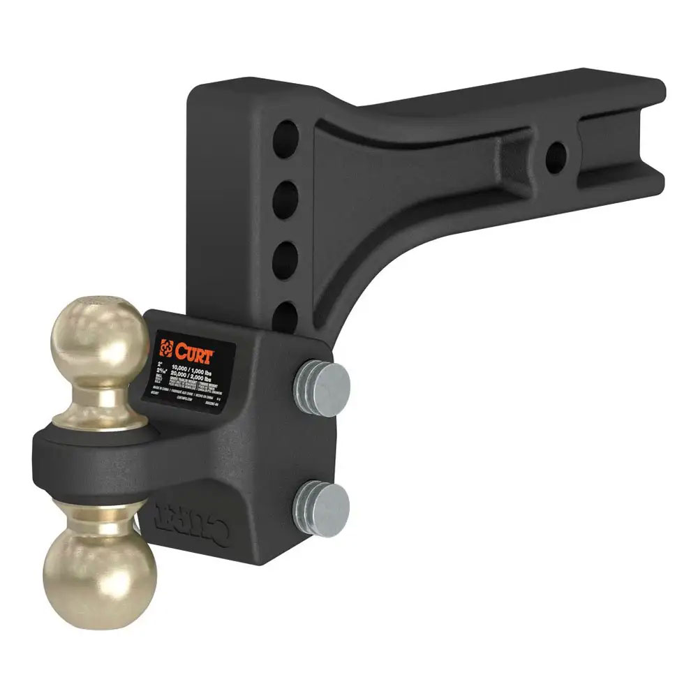 (image for) Adjustable Heavy Duty Dual Ball Mount, 10k/20K, 2.5" Shank, 5 1/2" Drop #45937 - Click Image to Close
