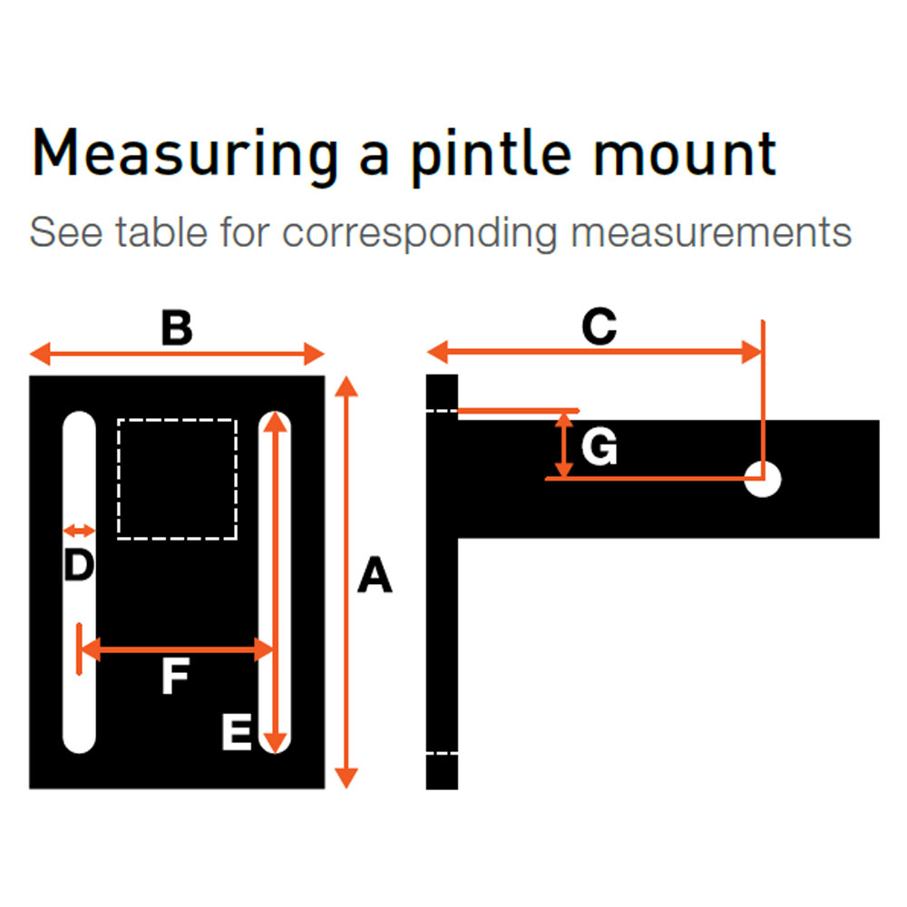 (image for) Securelatch Adjustable Pintle Mount, 2" Shank, 7 1/4"" Long, 20K #48016
