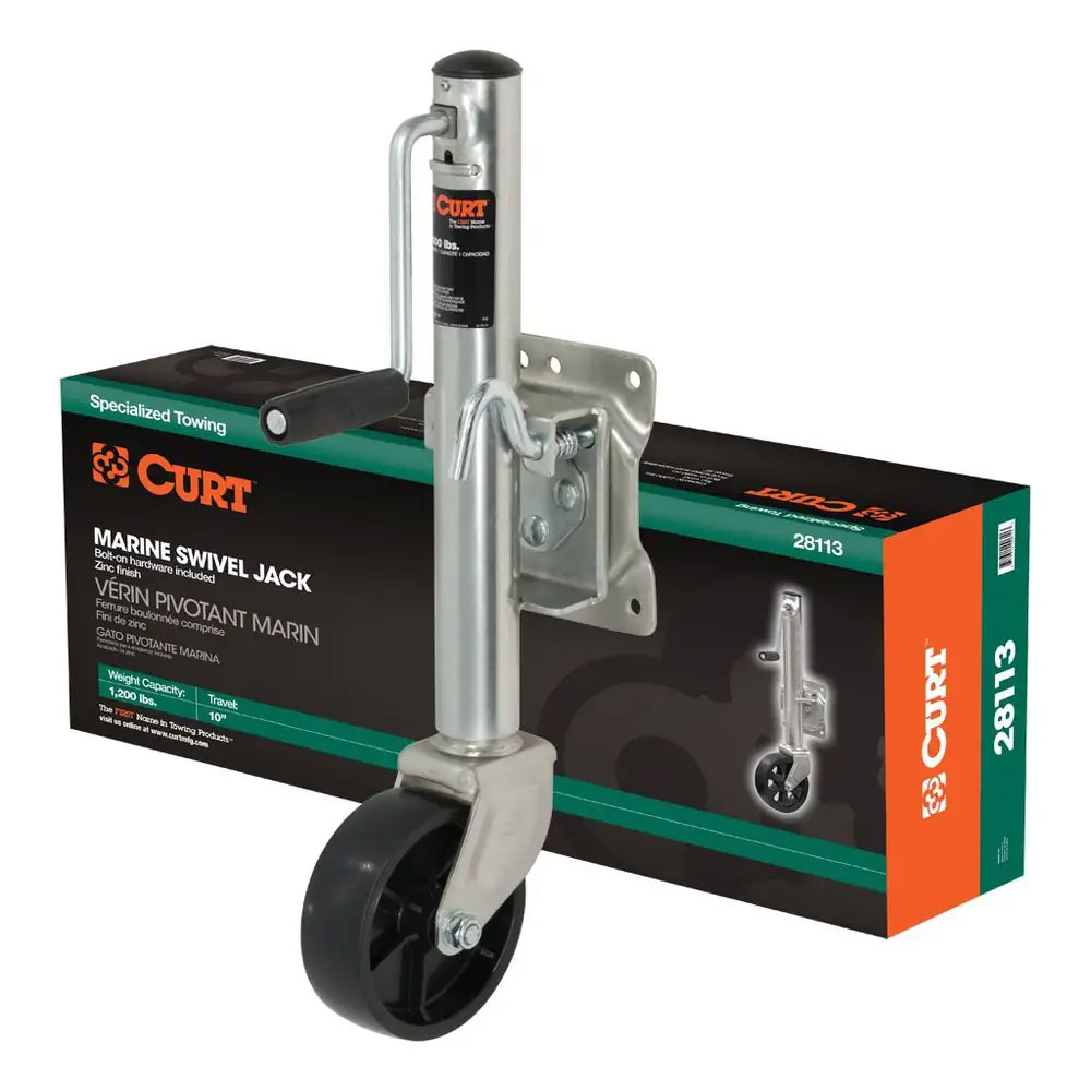 (image for) Marine Trailer Jack With 6" Wheel, 1.2K Lift, Side Wind, 11" Travel #28113 - Click Image to Close