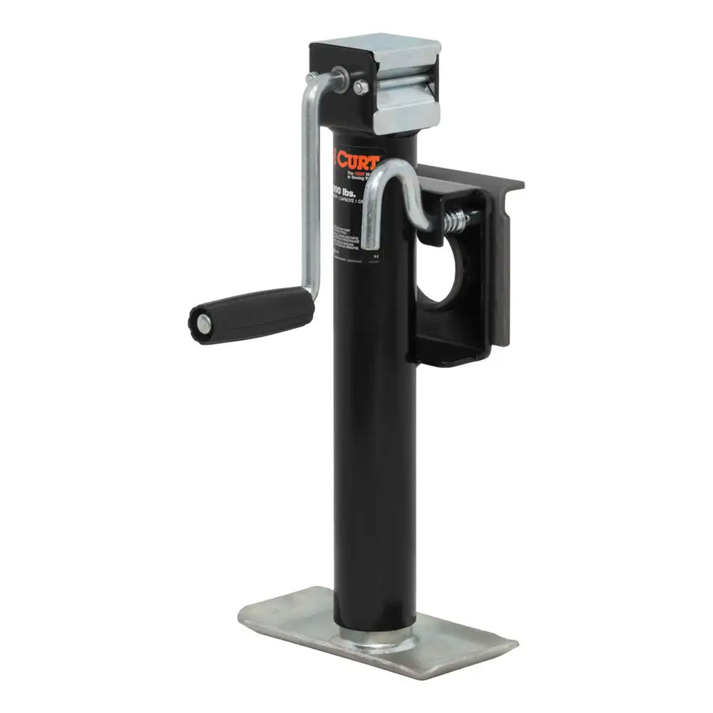 (image for) Bracket-Mount Trailer Swivel Jack, 2k Lift, Side Wind, 10" Travel #28302 - Click Image to Close