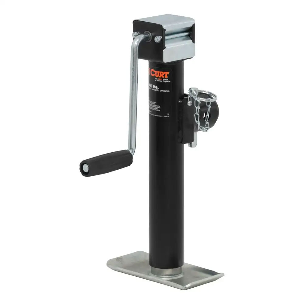 (image for) Pipe-Mount Trailer Swivel Jack, 3k Lift, Side Wind, 10" Travel #28354 - Click Image to Close