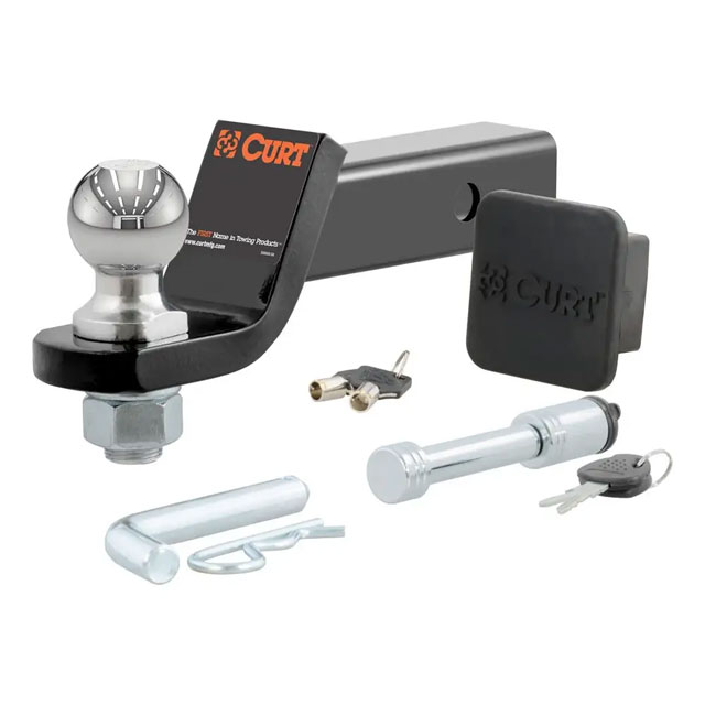 (image for) Drop Ball Mount, 7.5K, 2" Shank, 8 1/4" Long, 2" Ball, 2" Drop, Lock, Tube Cover Towing Starter Kit #45534