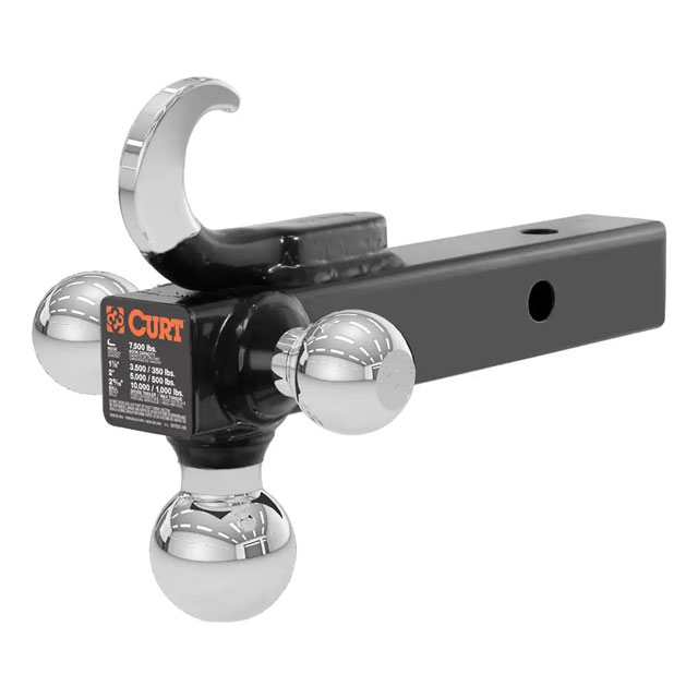 (image for) Multi-Ball Mount With Tow Hook, 10K, 2" Shank, 1 7/8", 2", 2 5/16" Balls And Tow Hook #45675