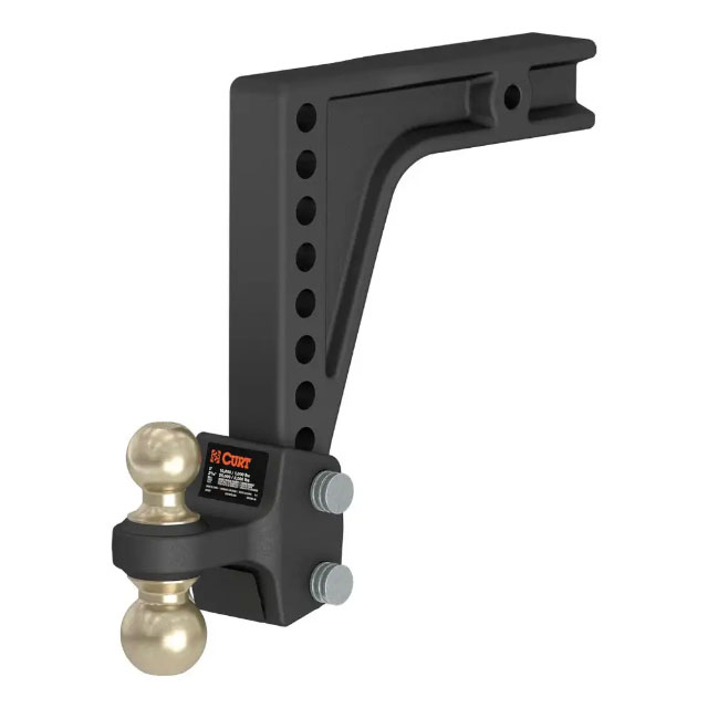 (image for) Adjustable Heavy Duty Deep Drop Dual Ball Mount, 10k/20K, 2.5" Shank, 11 3/4" Drop #45939