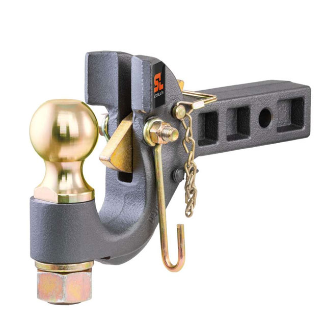 (image for) SecureLatch Receiver Mount Pintle & Ball Combination, 2" Shank, 2 5/16" Ball, 14K #48406