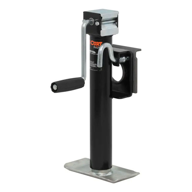 (image for) Bracket-Mount Trailer Swivel Jack, 2k Lift, Side Wind, 10" Travel #28302