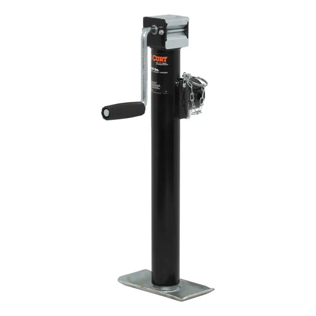 (image for) Pipe Mount Trailer Swivel Jack, 2k Lift, Side Wind, 15" Travel #28324