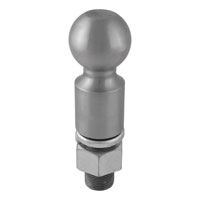 (image for) 2 5/16'' Raw Steel Heat Treated Trailer Hitch Ball, 25k, 1 1/4" X 2 5/8" Shank, 2" Rise #40087