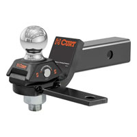 (image for) Rockerball Cushion Hitch With Sway Tab Ball Mount, 7.5K, 2" Shank, 7 1/2" Long, 1" Drop #45149