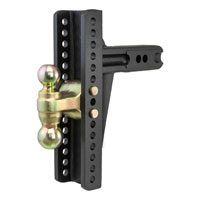 (image for) Adjustable Channel Mount Dual Ball 2 1/2" Receiver 20K 10 3/8" Drop #45927