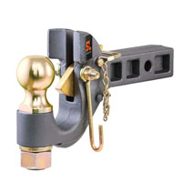(image for) SecureLatch Receiver Mount Pintle & Ball Combination, 2" Shank, 2 5/16" Ball, 14K #48406